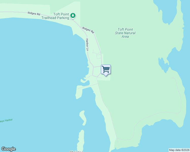 map of restaurants, bars, coffee shops, grocery stores, and more near 8099 Ridges Road in Baileys Harbor