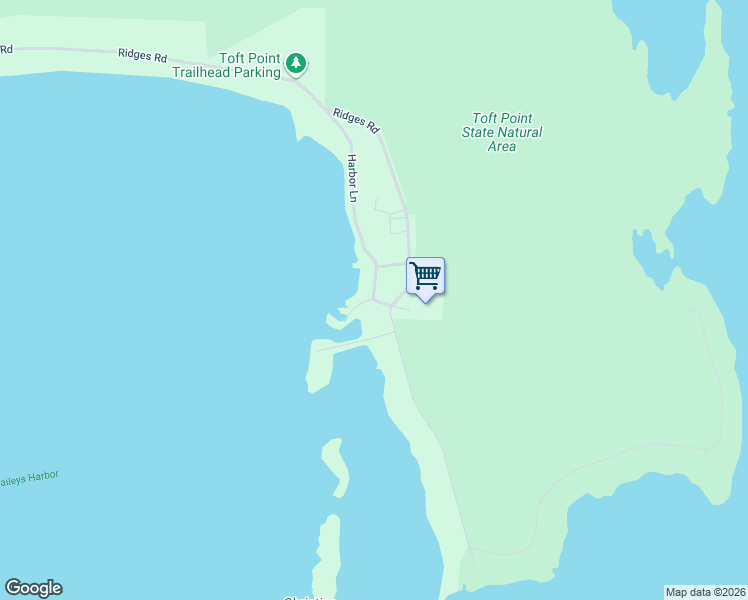 map of restaurants, bars, coffee shops, grocery stores, and more near 8099 Ridges Road in Baileys Harbor