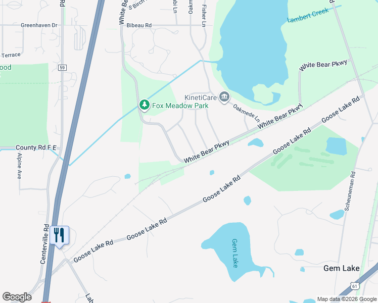 map of restaurants, bars, coffee shops, grocery stores, and more near 4084 Wild Goose Lane in White Bear Lake