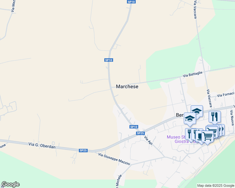 map of restaurants, bars, coffee shops, grocery stores, and more near 60 Via Api in Provincia di Rovigo