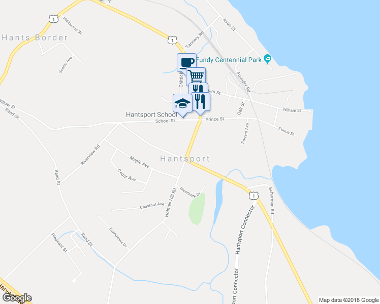 map of restaurants, bars, coffee shops, grocery stores, and more near 10 Main Street in Hantsport