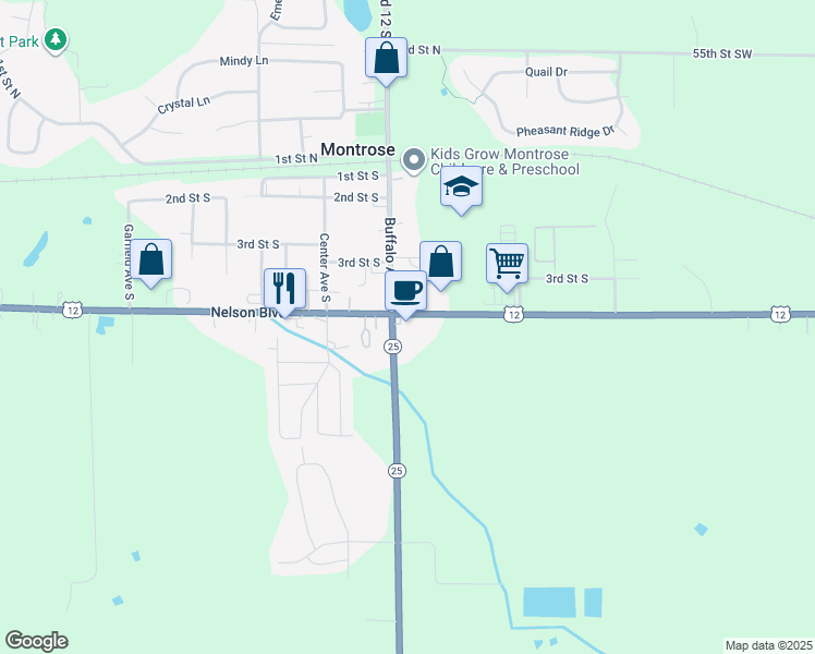map of restaurants, bars, coffee shops, grocery stores, and more near 150 Nelson Boulevard in Montrose