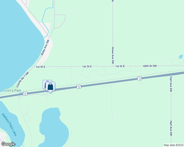 map of restaurants, bars, coffee shops, grocery stores, and more near 404 Terning Way in Howard Lake