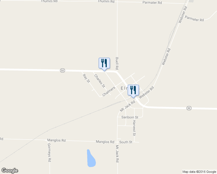 map of restaurants, bars, coffee shops, grocery stores, and more near 2378 Charles Street in Elmira