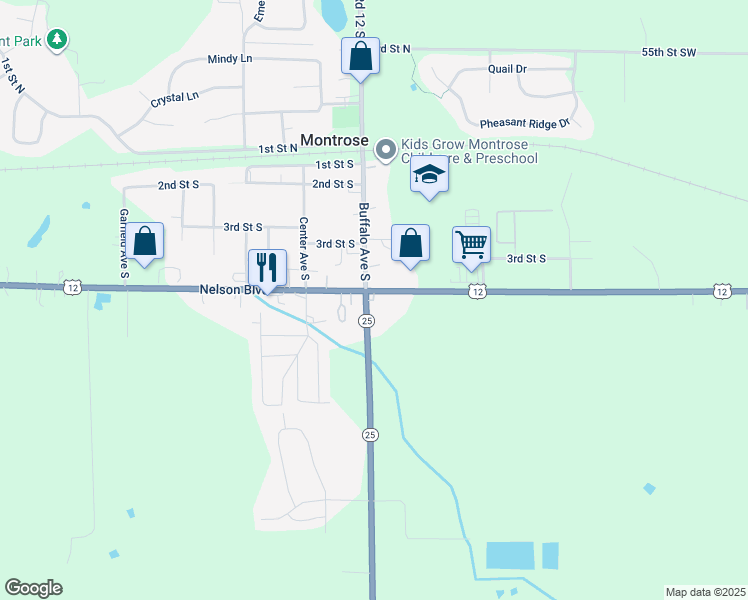 map of restaurants, bars, coffee shops, grocery stores, and more near 150 Nelson Boulevard in Montrose