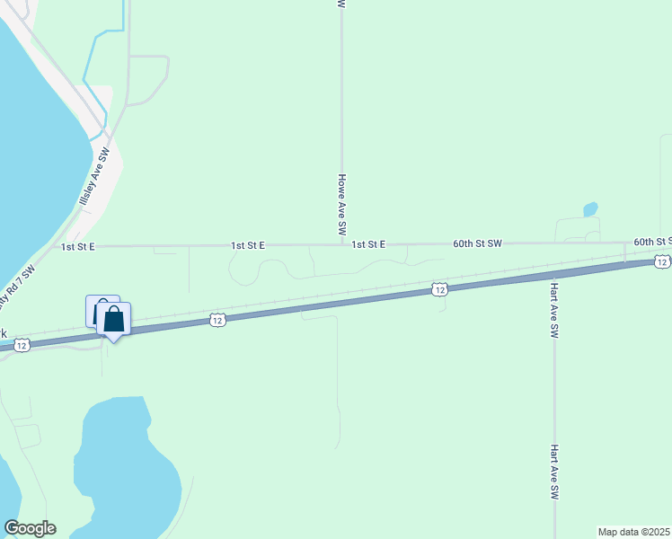 map of restaurants, bars, coffee shops, grocery stores, and more near 312 Terning Way in Howard Lake