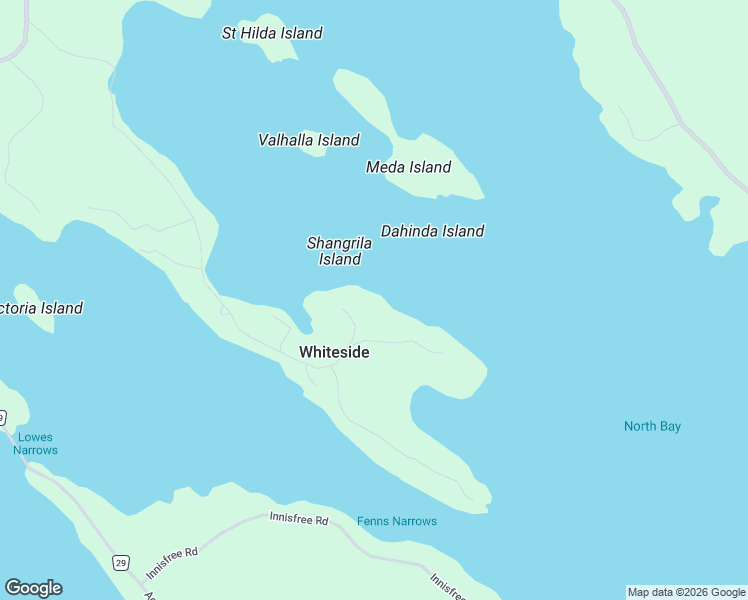 map of restaurants, bars, coffee shops, grocery stores, and more near 1160 Whiteside Road in Port Carling