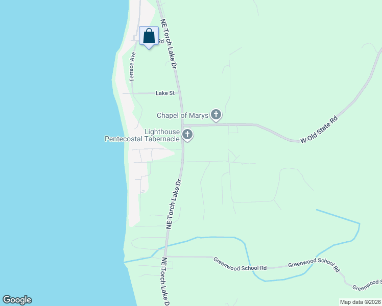 map of restaurants, bars, coffee shops, grocery stores, and more near 10536-10698 Maple View Drive in Central Lake