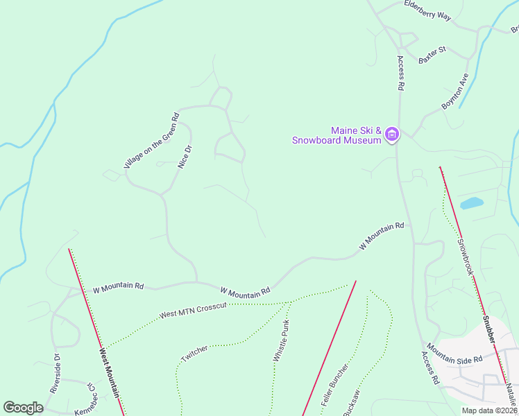 map of restaurants, bars, coffee shops, grocery stores, and more near Niblick Way in Carrabassett Valley
