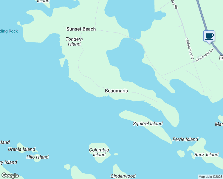 map of restaurants, bars, coffee shops, grocery stores, and more near Tondern Island Road in Muskoka District Municipality