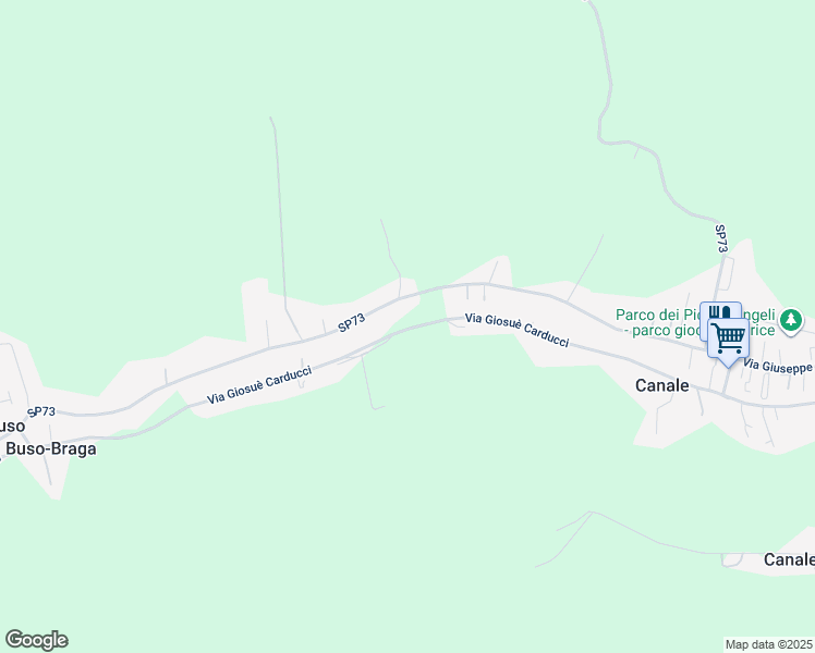 map of restaurants, bars, coffee shops, grocery stores, and more near 27 Via Passetto in Buso Borella