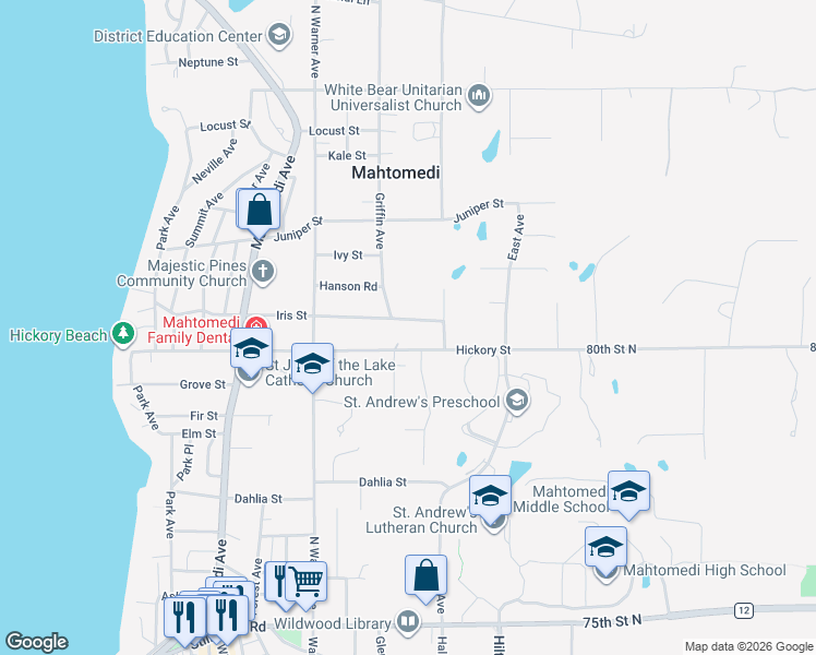 map of restaurants, bars, coffee shops, grocery stores, and more near 235 Iris Street in Saint Paul