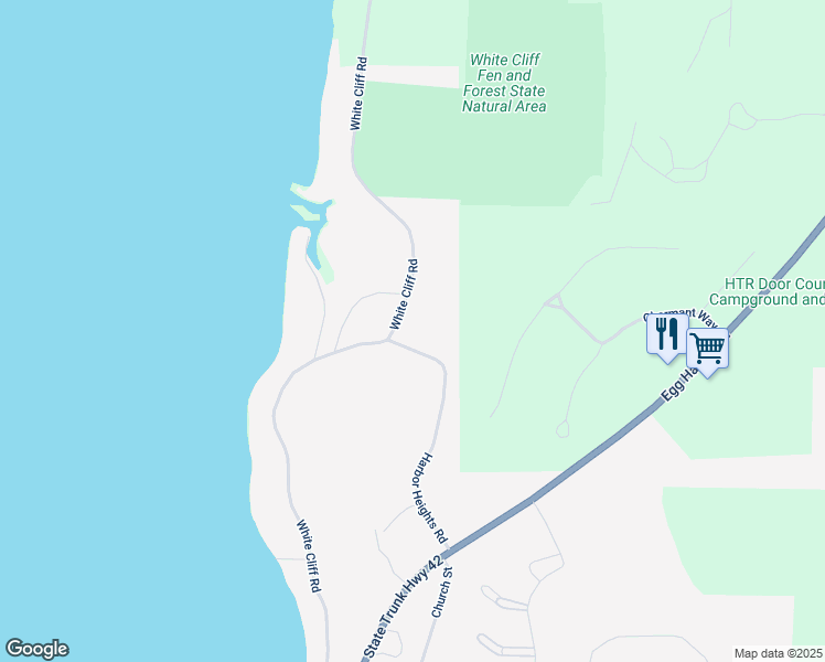 map of restaurants, bars, coffee shops, grocery stores, and more near 8130 White Cliff Road in Egg Harbor