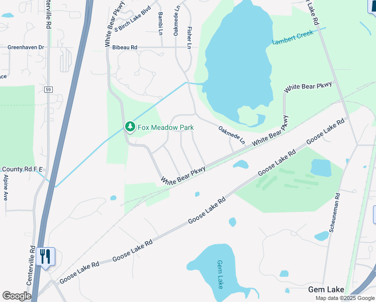 map of restaurants, bars, coffee shops, grocery stores, and more near 4106 Parkway Ponds Lane in White Bear Lake