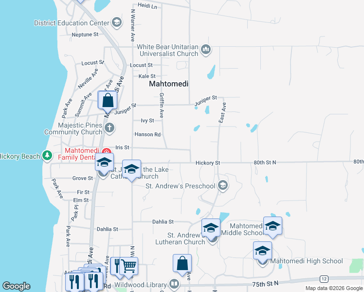 map of restaurants, bars, coffee shops, grocery stores, and more near 235 Iris Street in Saint Paul