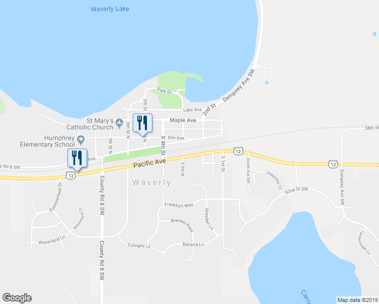 map of restaurants, bars, coffee shops, grocery stores, and more near 312 Pacific Avenue in Waverly