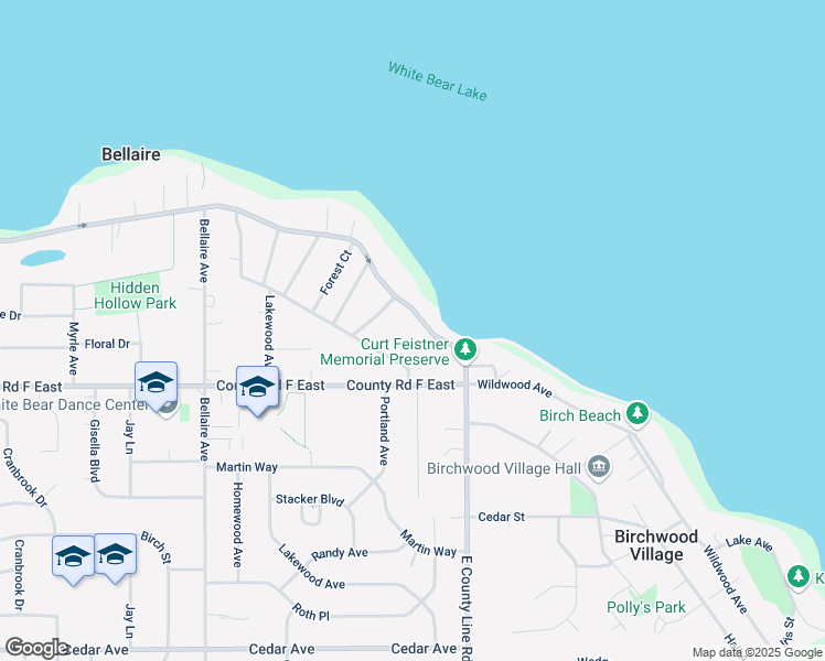 map of restaurants, bars, coffee shops, grocery stores, and more near 2710 South Shore Boulevard in White Bear Lake