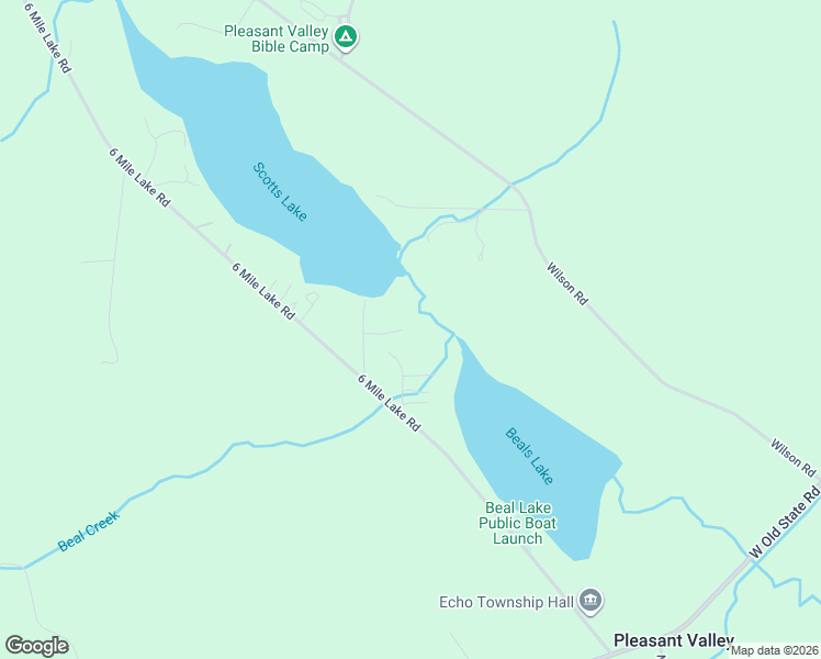 map of restaurants, bars, coffee shops, grocery stores, and more near 2220 Beals Lake Drive in East Jordan