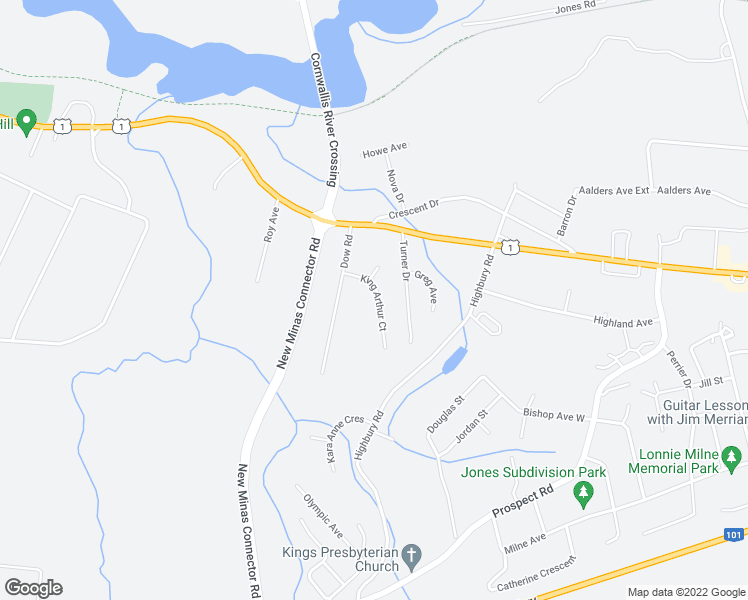 map of restaurants, bars, coffee shops, grocery stores, and more near 34 King Arthur Court in Kings County