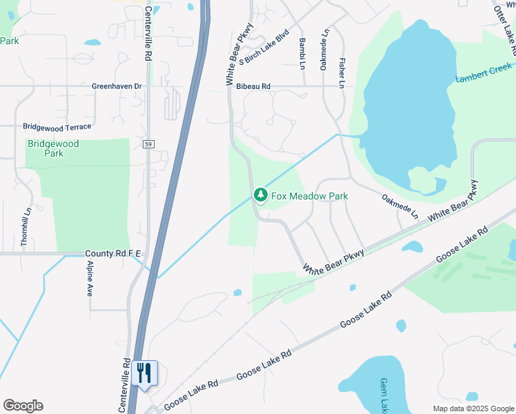 map of restaurants, bars, coffee shops, grocery stores, and more near 4190 White Bear Parkway in White Bear Lake