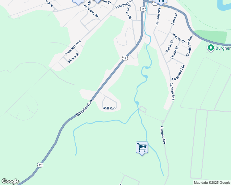 map of restaurants, bars, coffee shops, grocery stores, and more near Mill Run in Kentville