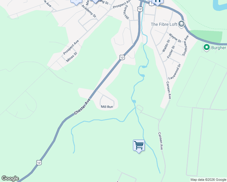 map of restaurants, bars, coffee shops, grocery stores, and more near Mill Run in Kentville