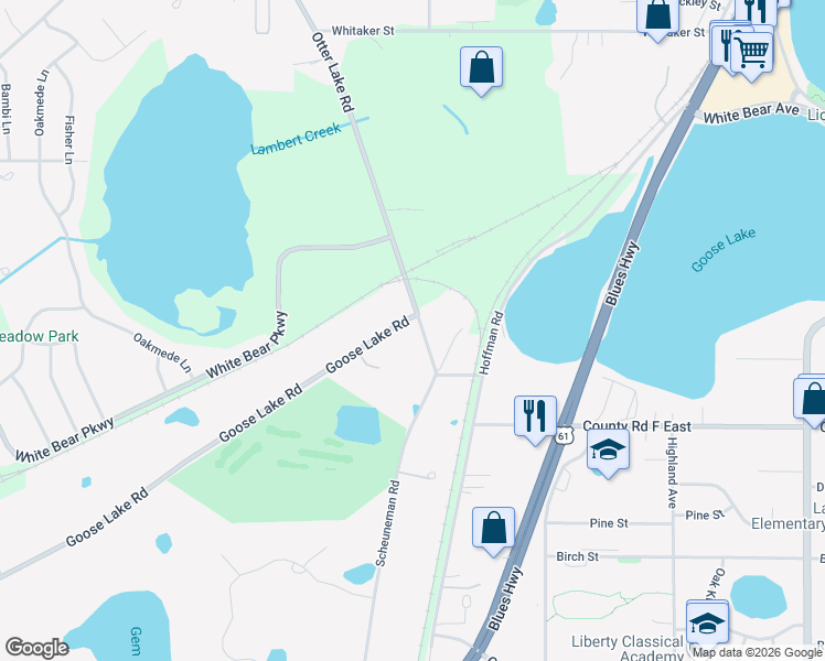 map of restaurants, bars, coffee shops, grocery stores, and more near 4170 Otter Lake Road in Saint Paul
