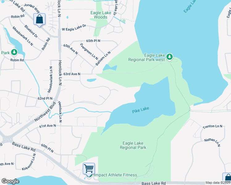 map of restaurants, bars, coffee shops, grocery stores, and more near 11431 Red Fox Drive North in Maple Grove