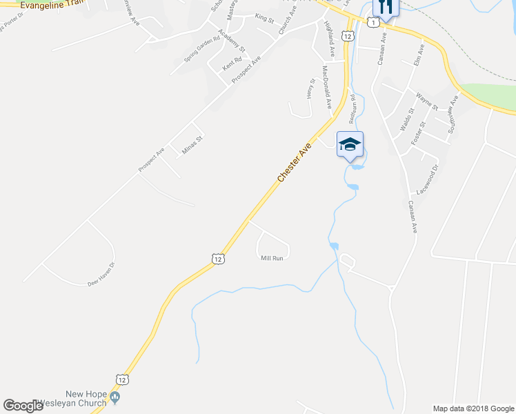 map of restaurants, bars, coffee shops, grocery stores, and more near Chester Avenue in Kentville