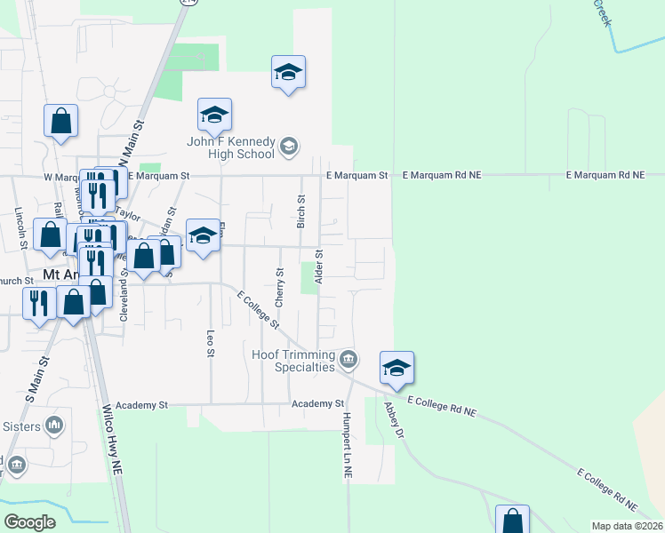 map of restaurants, bars, coffee shops, grocery stores, and more near 1045 Linden Street in Mount Angel