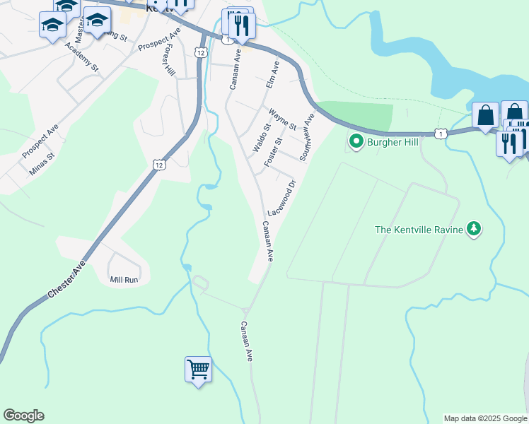 map of restaurants, bars, coffee shops, grocery stores, and more near 182 Canaan Avenue in Kentville