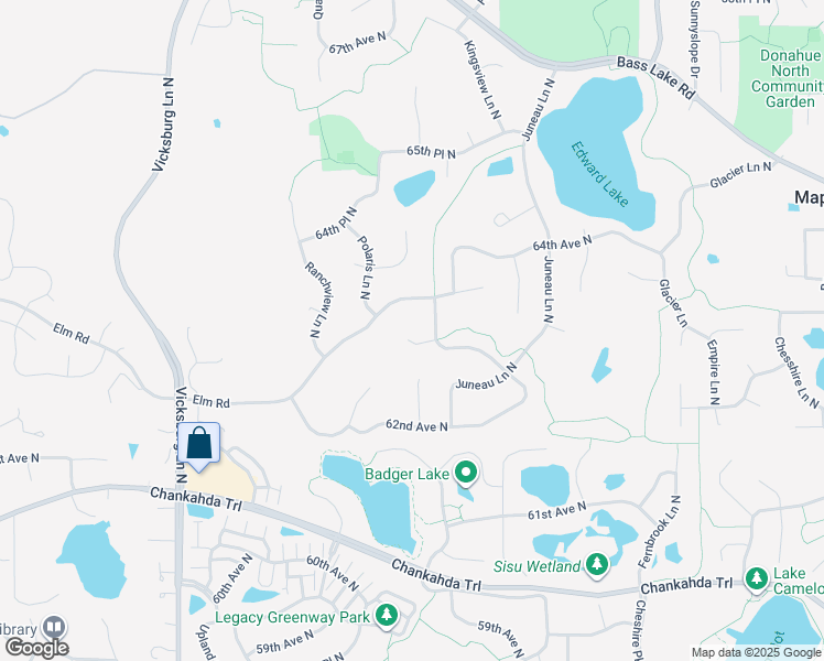 map of restaurants, bars, coffee shops, grocery stores, and more near 6265 Niagara Court North in Osseo