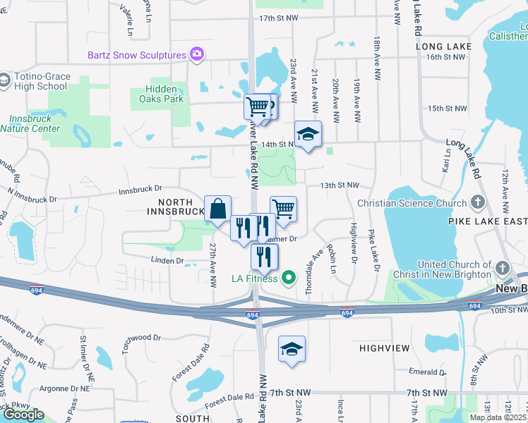 map of restaurants, bars, coffee shops, grocery stores, and more near 1269 Brighton Square in New Brighton