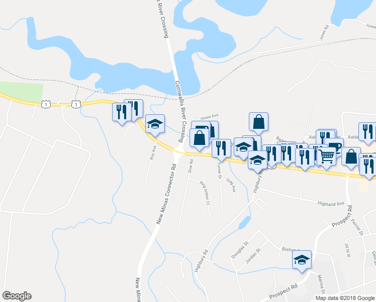 map of restaurants, bars, coffee shops, grocery stores, and more near 8861 Commercial Street in Kings County