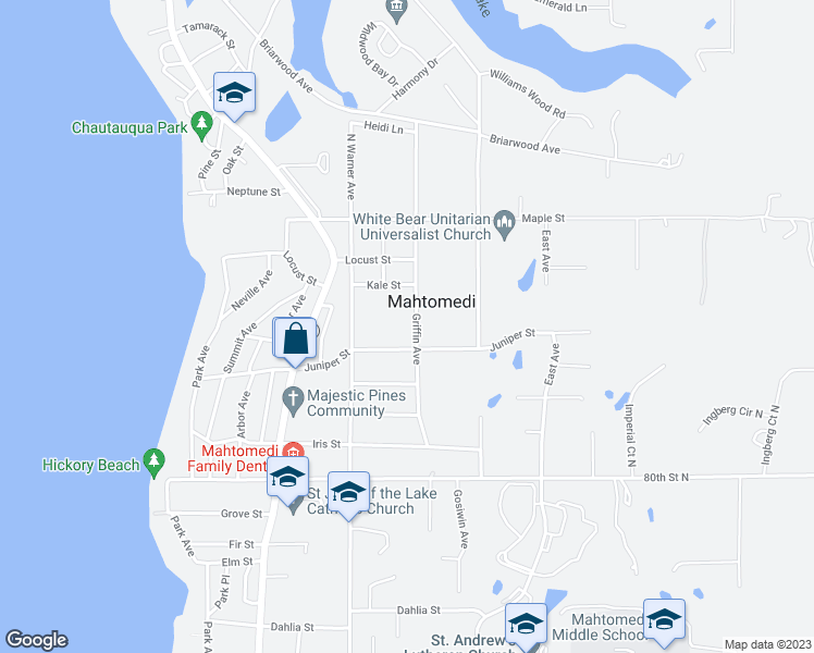 map of restaurants, bars, coffee shops, grocery stores, and more near 1021 Griffin Avenue in Saint Paul