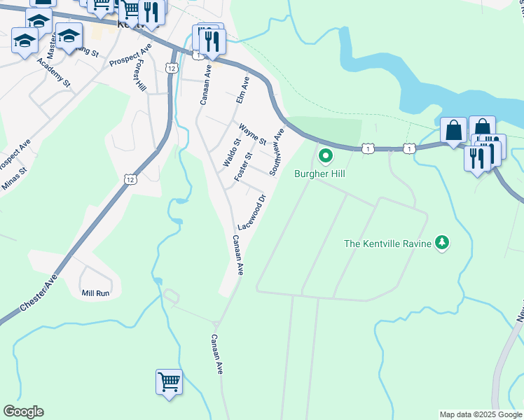 map of restaurants, bars, coffee shops, grocery stores, and more near 17 Lacewood Drive in Kentville