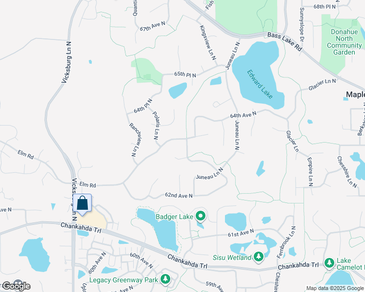 map of restaurants, bars, coffee shops, grocery stores, and more near 6265 Niagara Court North in Osseo