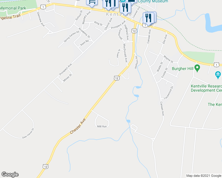 map of restaurants, bars, coffee shops, grocery stores, and more near 180 Chester Avenue in Kentville