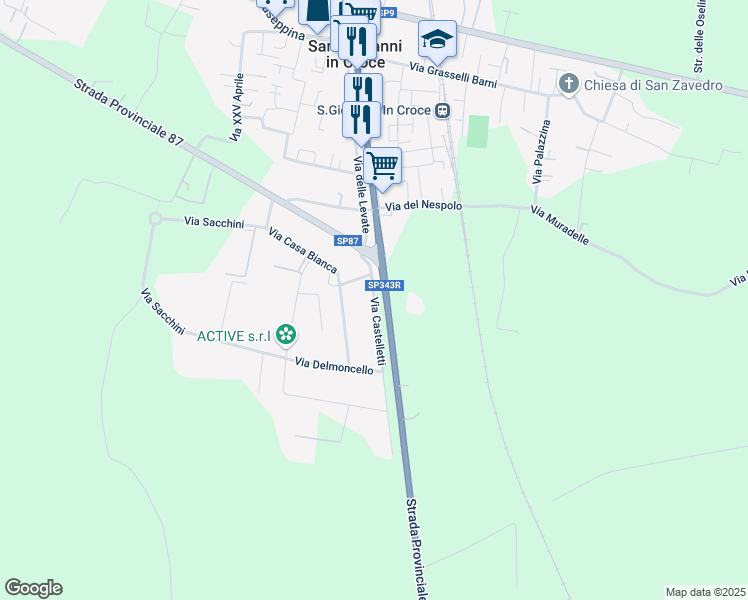 map of restaurants, bars, coffee shops, grocery stores, and more near 10 Via Cignone in San Giovanni in Croce