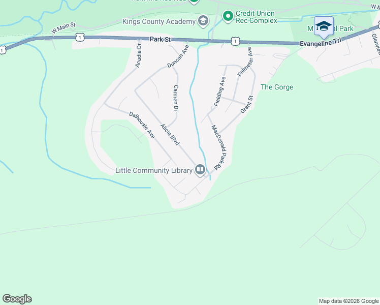 map of restaurants, bars, coffee shops, grocery stores, and more near 146 Alicia Boulevard in Kentville