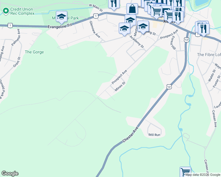 map of restaurants, bars, coffee shops, grocery stores, and more near 3 Inglewood Avenue in Kentville