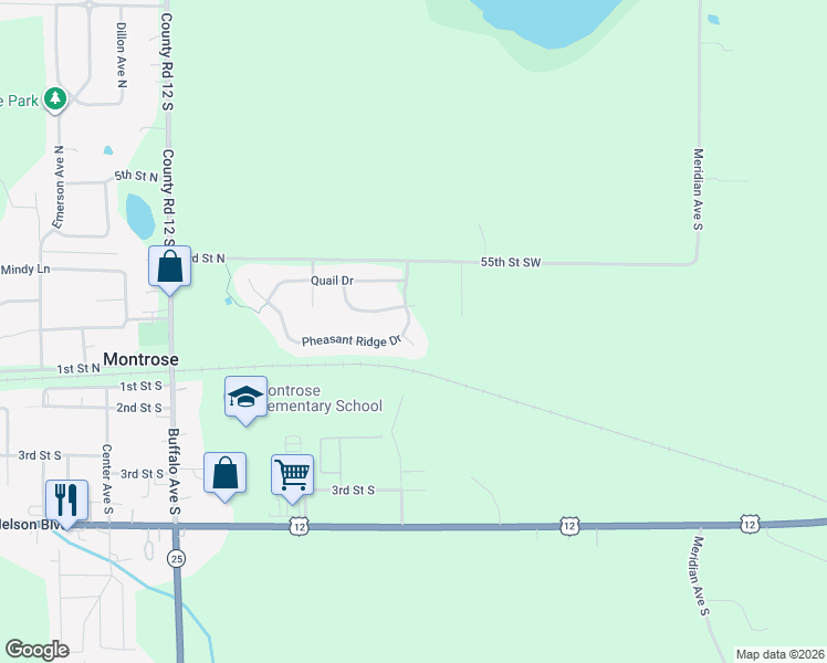 map of restaurants, bars, coffee shops, grocery stores, and more near 254 Ringneck Circle in Montrose