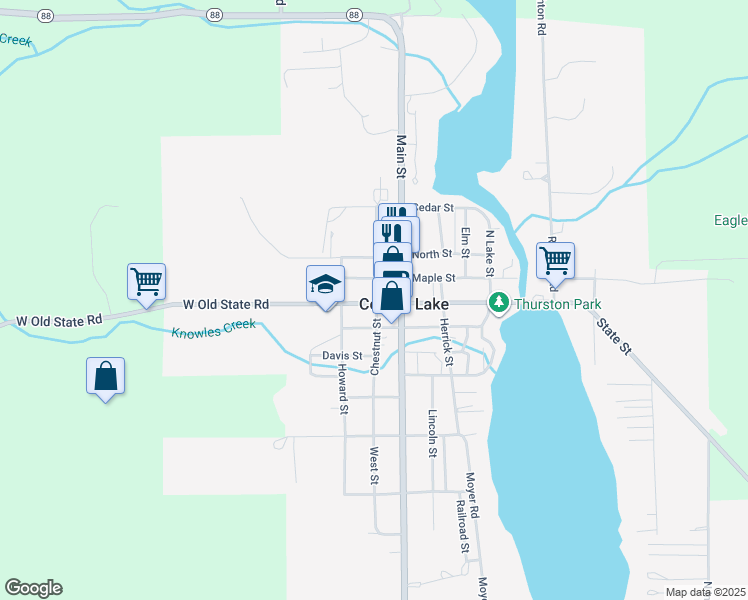 map of restaurants, bars, coffee shops, grocery stores, and more near in Antrim County