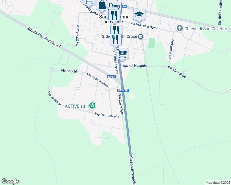 map of restaurants, bars, coffee shops, grocery stores, and more near 10 Via Cignone in San Giovanni in Croce