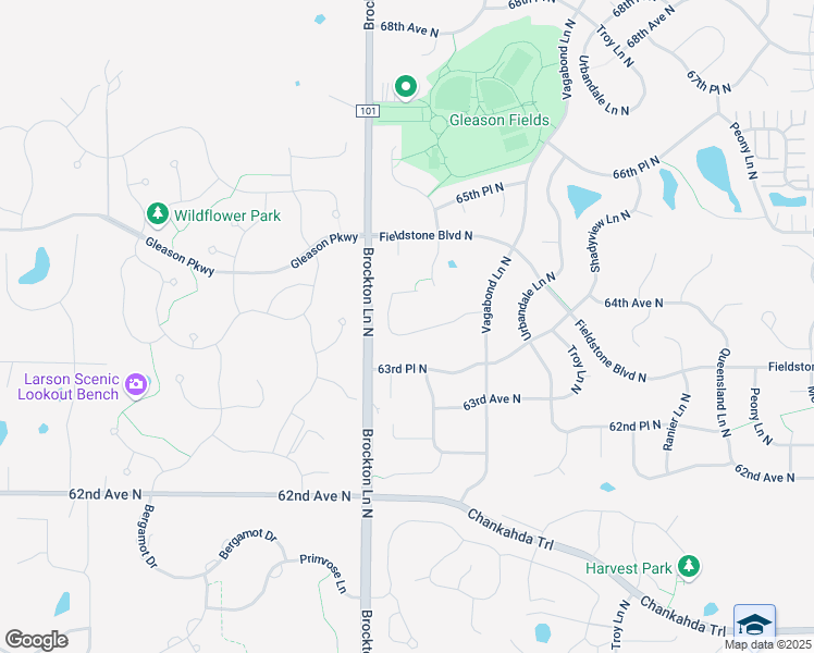map of restaurants, bars, coffee shops, grocery stores, and more near 18984 64th Avenue North in Maple Grove