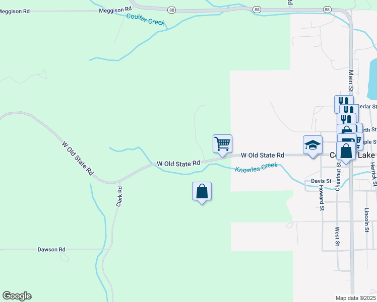 map of restaurants, bars, coffee shops, grocery stores, and more near 7501 Springwood Rd in Central Lake