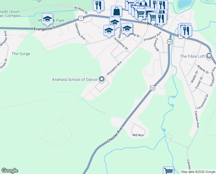 map of restaurants, bars, coffee shops, grocery stores, and more near 6 Minas Street in Kentville