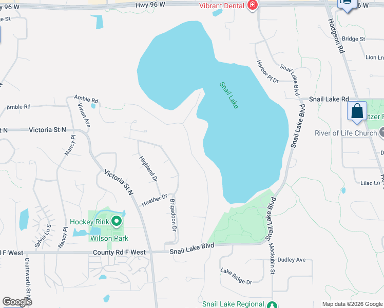 map of restaurants, bars, coffee shops, grocery stores, and more near 4277 Reiland Lane in Shoreview