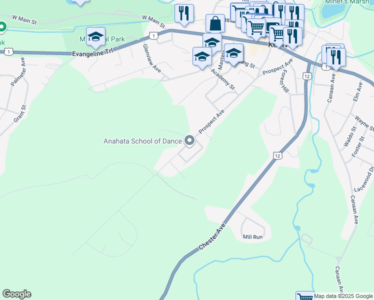 map of restaurants, bars, coffee shops, grocery stores, and more near 2 Inglewood Avenue in Kentville