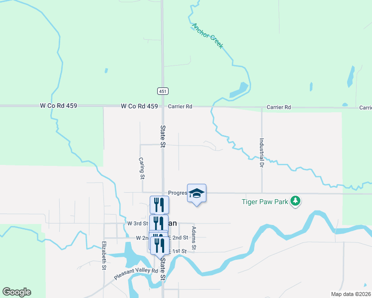 map of restaurants, bars, coffee shops, grocery stores, and more near 24101 Jonathan Street in Hillman